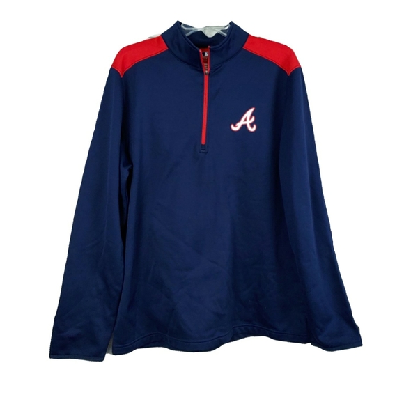 Genuine Merchandise Other - Atlanta Braves Branded Primary 1/2 Zip Navy Jacket